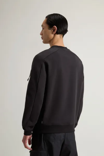 Mikina Woolrich Tech Crewneck Black