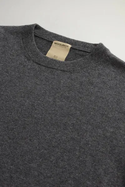 Sveter Woolrich Cashmere Crewneck Charcoal Melange