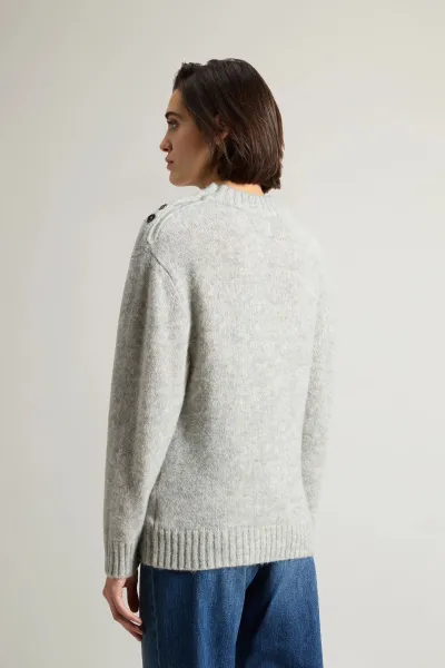 Sveter Woolrich Baby Alpaca Crewneck Grey Melange