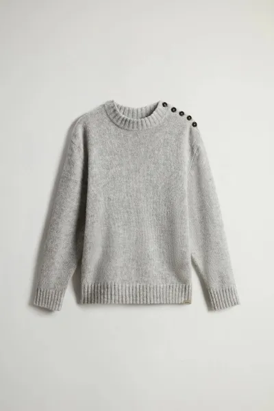 Sveter Woolrich Baby Alpaca Crewneck Grey Melange