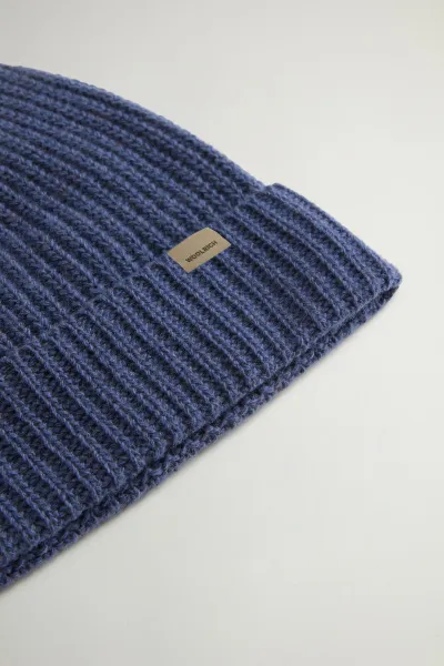 Čapica Woolrich Knitted Ribbed Beanie Bering Sea