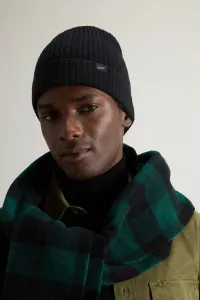 Čapica Woolrich Knitted Ribbed Beanie Black