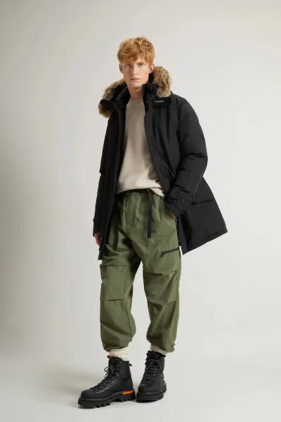 Bunda Woolrich Polar High Collar Fur Parka Black