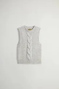 Vesta Woolrich Cable Vest Grey Melange