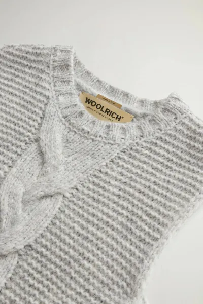 Vesta Woolrich Cable Vest Grey Melange