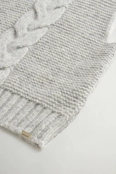 Vesta Woolrich Cable Vest Grey Melange