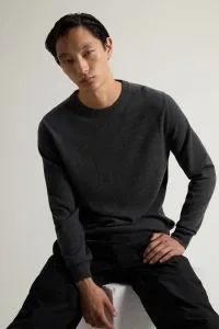 Sveter Woolrich Cashmere Crewneck Charcoal Melange