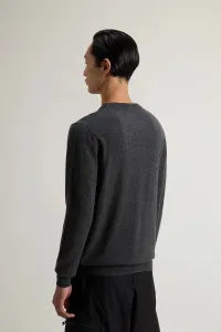 Sveter Woolrich Cashmere Crewneck Charcoal Melange