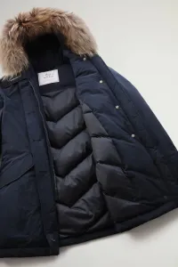 Bunda Woolrich Luxury Arctic Raccoon Parka Melton Blue