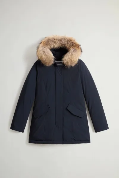 Bunda Woolrich Luxury Arctic Raccoon Parka Melton Blue