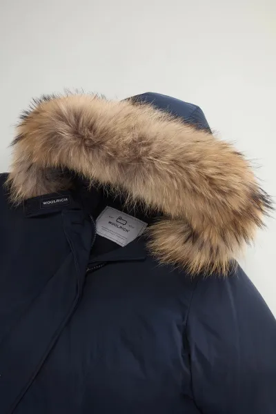 Bunda Woolrich Luxury Arctic Raccoon Parka Melton Blue