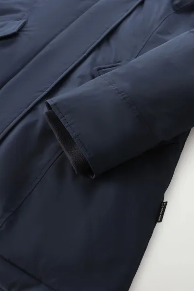 Bunda Woolrich Luxury Arctic Raccoon Parka Melton Blue