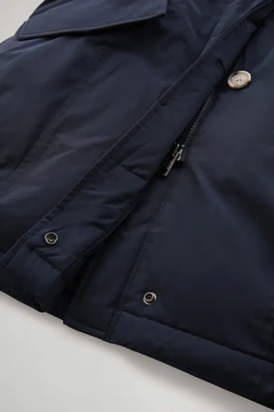 Bunda Woolrich Luxury Arctic Raccoon Parka Melton Blue