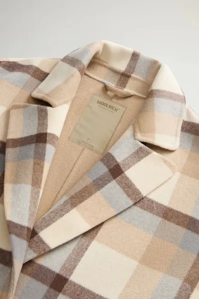 Kabát Woolrich Yarn Dyed Coat Cream Check