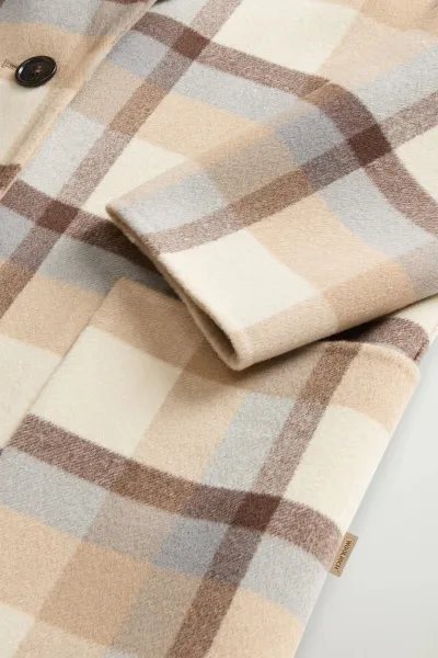 Kabát Woolrich Yarn Dyed Coat Cream Check