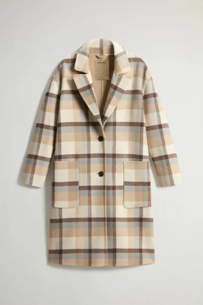 Kabát Woolrich Yarn Dyed Coat Cream Check