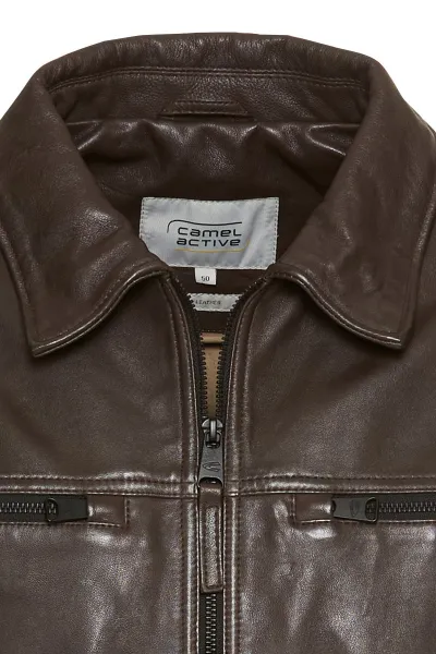 Bunda Camel Active Leather Blouson Brown