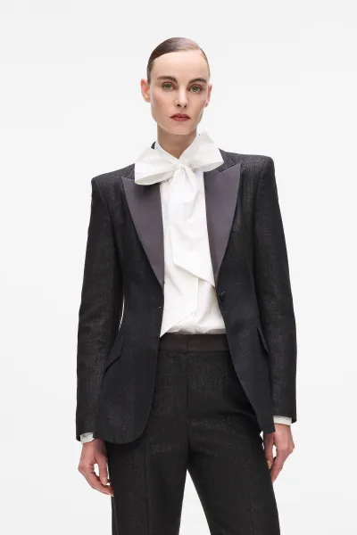 Sako Karl Lagerfeld Metallic Blazer Black