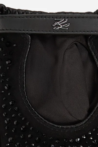 Rukavice Karl Lagerfeld K/Autograph Rh Fl Gloves Black Embellishment