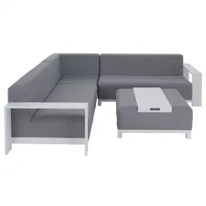 Záhradný set, svetlosivá/biela, hliník, UBUL