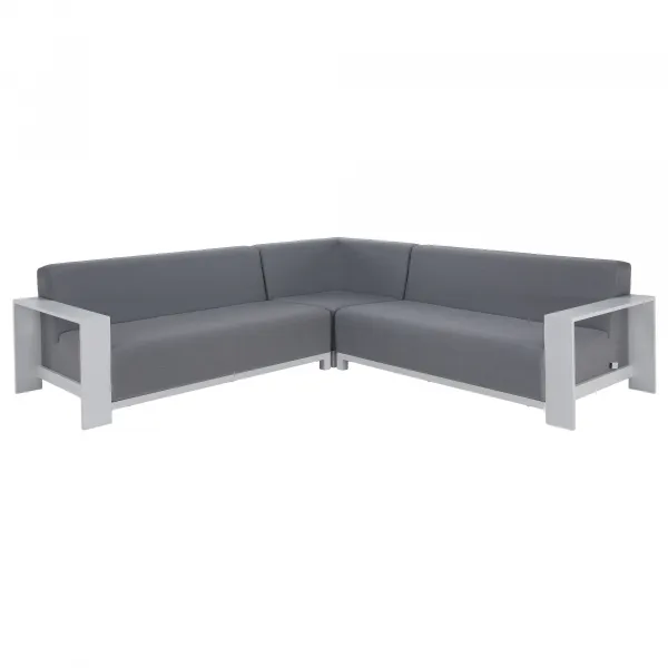 Záhradný set, svetlosivá/biela, hliník, UBUL