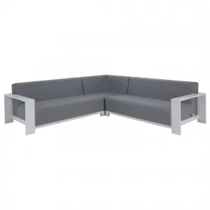 Záhradný set, svetlosivá/biela, hliník, UBUL