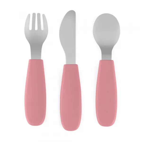 PETITE&MARS Sada príborov s nerezovej ocele Take&Match Dusty Rose 12m+