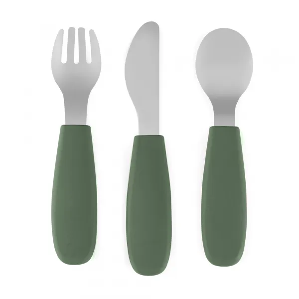 PETITE&MARS Sada príborov s nerezovej ocele Take&Match Misty Green 12m+