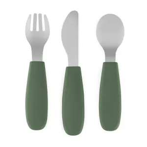 PETITE&MARS Sada príborov s nerezovej ocele Take&Match Misty Green 12m+
