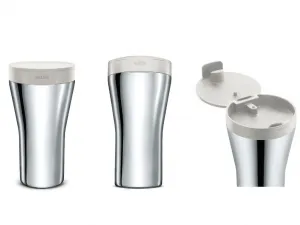 Cestovný termohrnček Caffa, biely, priem. 9.5 cm - Alessi