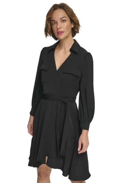 Šaty Dkny Balloon Sleeve Dress Black