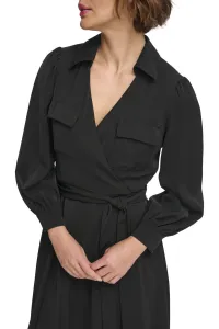 Šaty Dkny Balloon Sleeve Dress Black