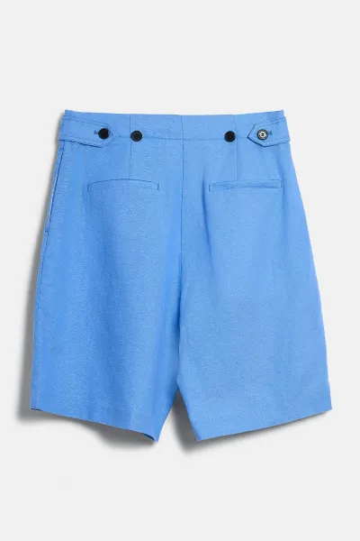 Šortky Karl Lagerfeld Linen Blend Shorts Ultramarine
