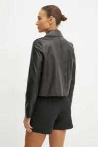 Bunda Karl Lagerfeld Patch Pocket Leather Jacket Black