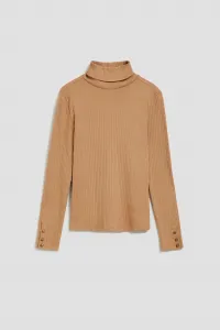 Marisse Ribbed Turtleneck Blouse
