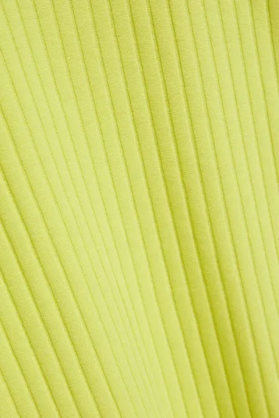 Marisse Lime Green Ribbed Turtleneck Blouse