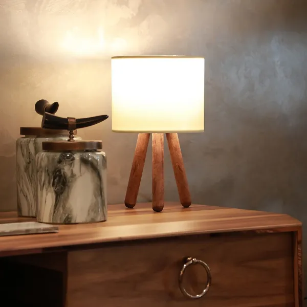 Opviq Stolní lampa Aydo I krémová/hnědá