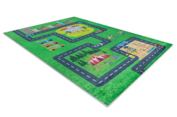 Detský koberec protišmykový BAMBINO 2660 zelený / sivý