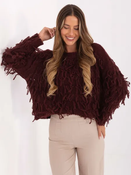 Factory Dámsky boho sveter s strapcami – rôzne farby, UNI Farba: Ecru, Veľkosť: UNI
