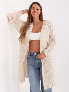 Factory Dámsky oversize kardigan bez zapínania – rôzne farby, UNI Farba: Ecru, Veľkosť: UNI