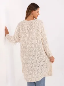 Factory Dámsky oversize kardigan bez zapínania – rôzne farby, UNI Farba: Ecru, Veľkosť: UNI