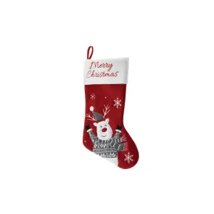 Haushalt international Vánoční punčocha Merry Christmas Sob, 45 cm