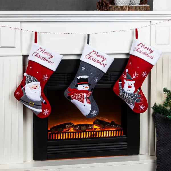 Haushalt international Vánoční punčocha Merry Christmas Sob, 45 cm
