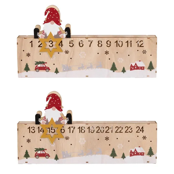 Haushalt international LED Dřevěný adventní kalendář