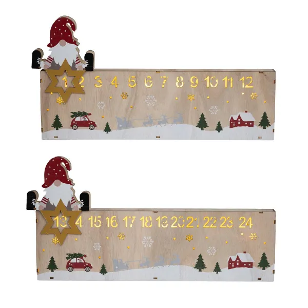 Haushalt international LED Dřevěný adventní kalendář