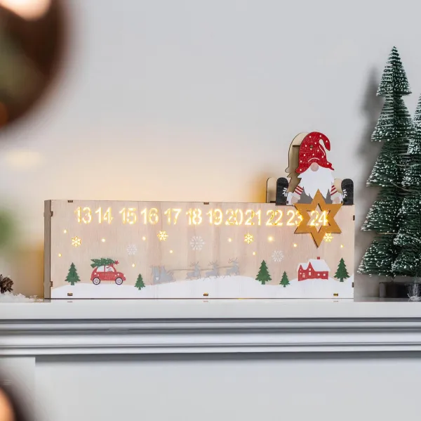 Haushalt international LED Dřevěný adventní kalendář