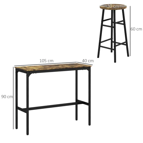 HOMCOM Barový set, sada 3 ks