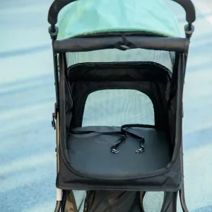 PawHut Kočárek pro psy do 10 kg a 35 cm s pláštěnkou, tyrkosovočerný