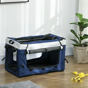 PawHut Kočárek a vozík pro psy a kočky 2v1, modrobílý