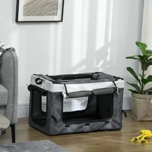 PawHut Kočárek a vozík pro psy a kočky 2v1, šedobílý